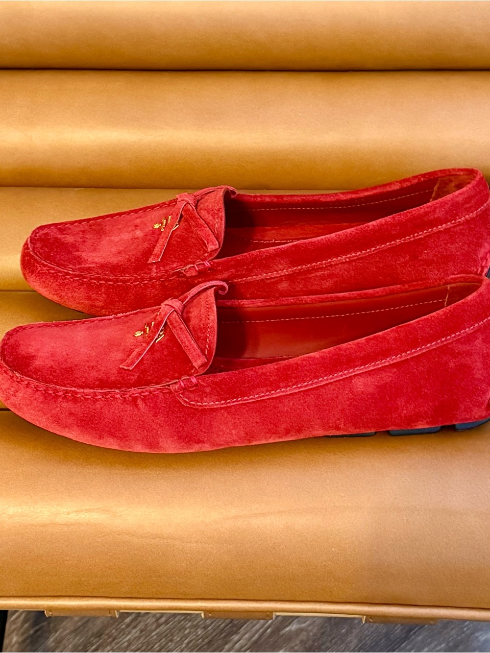 NWOB (Size 41) Prada Red Suede Driving Loafers - Picture 2 of 4